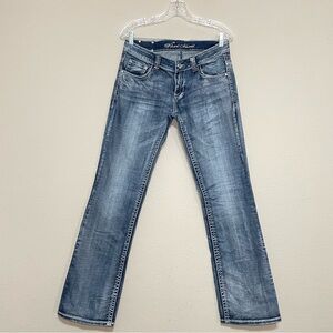 Wired Heart Embellished Cross Bootcut Jeans‎ Women Sz 30 Stretch Bling Western